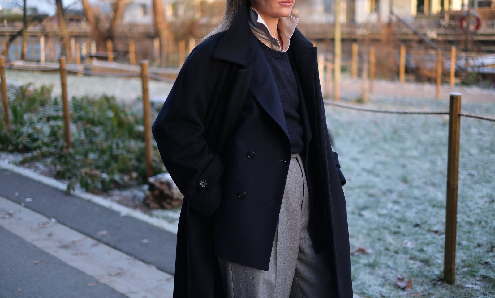 Raglan Coat in a slow morning walk