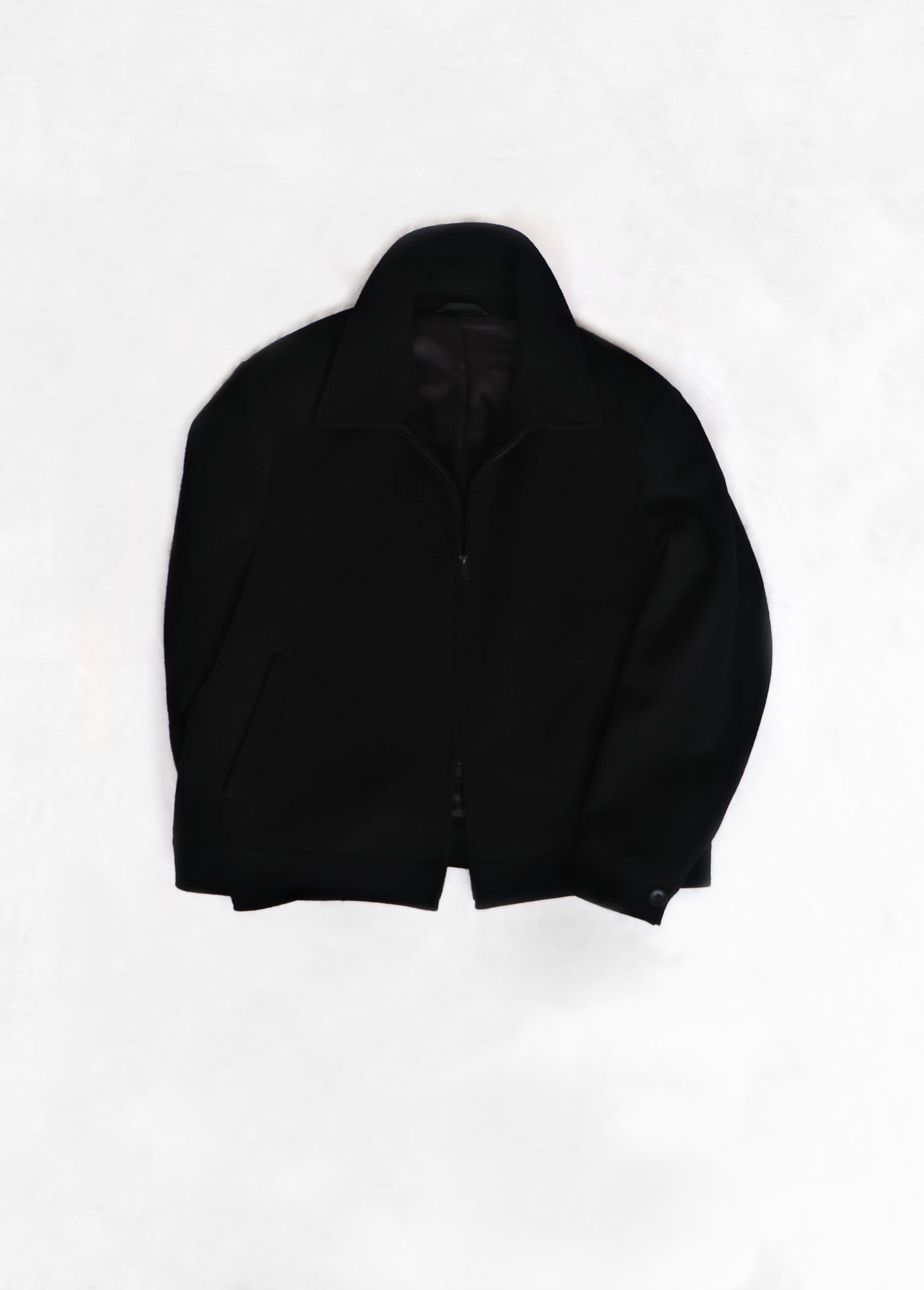 Zip-Up Tweed Jacket - Black