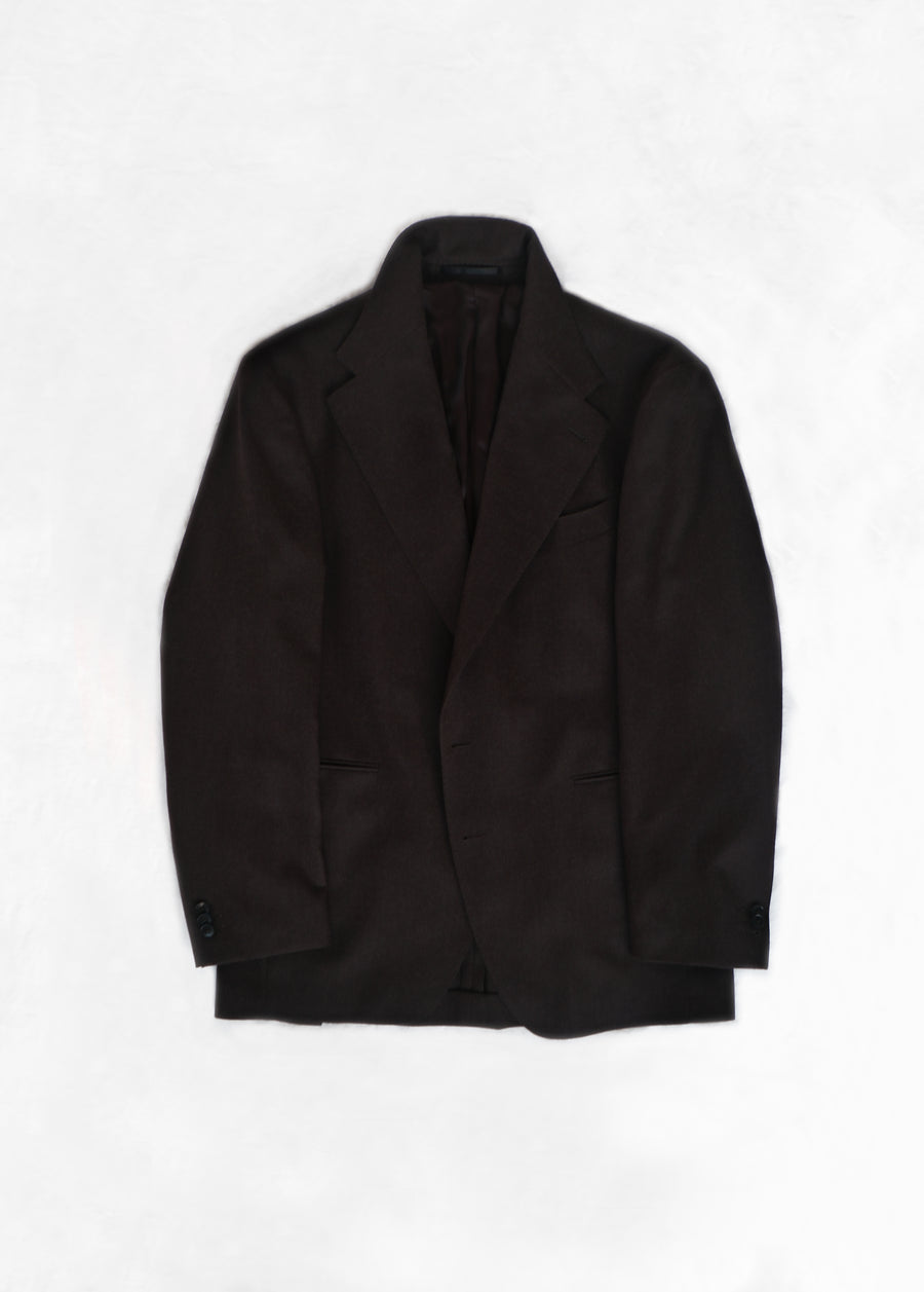 Classic Undarted Jacket in Flannel - Midnight Brown
