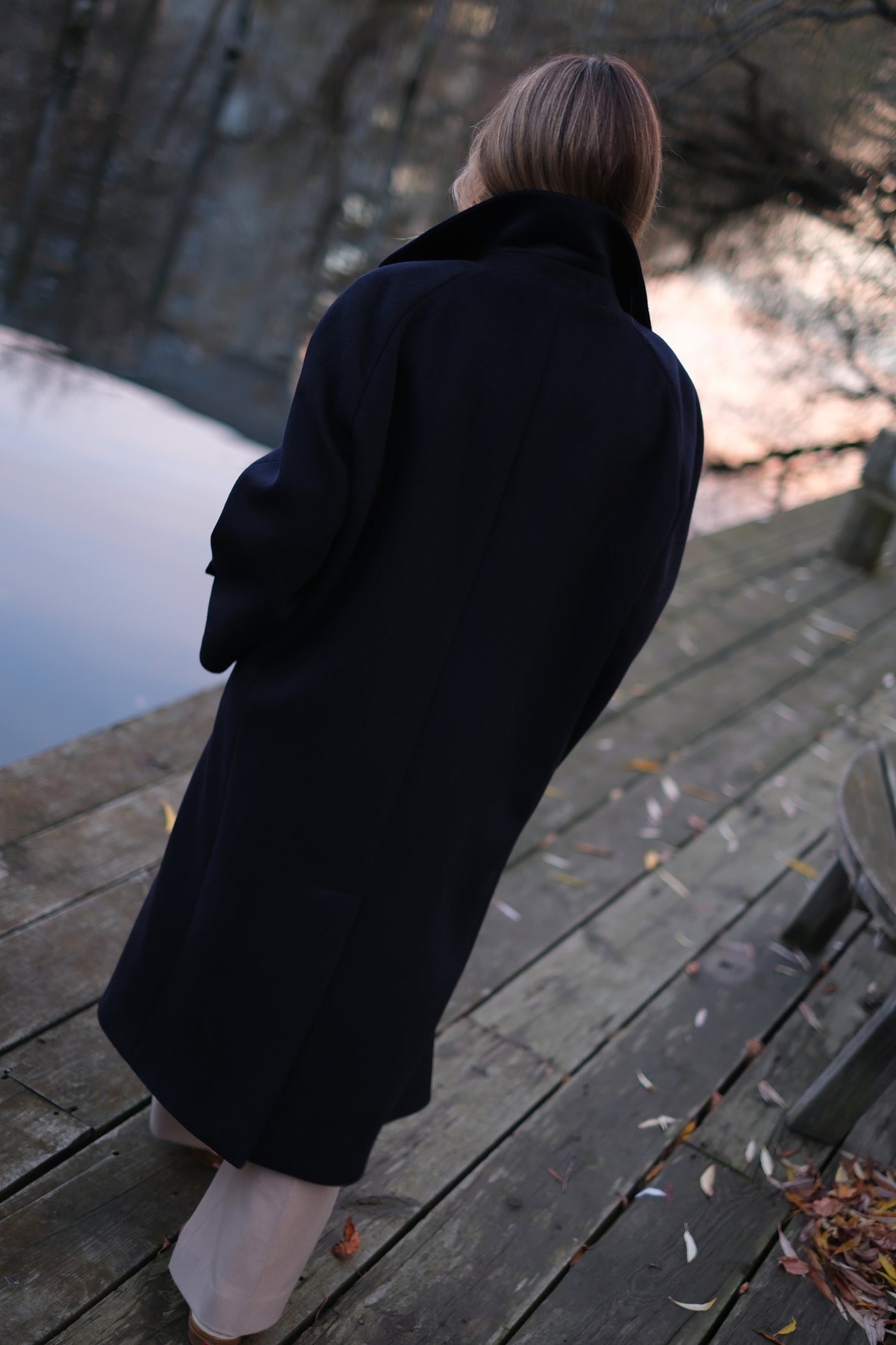 Raglan Coat - Navy Blue