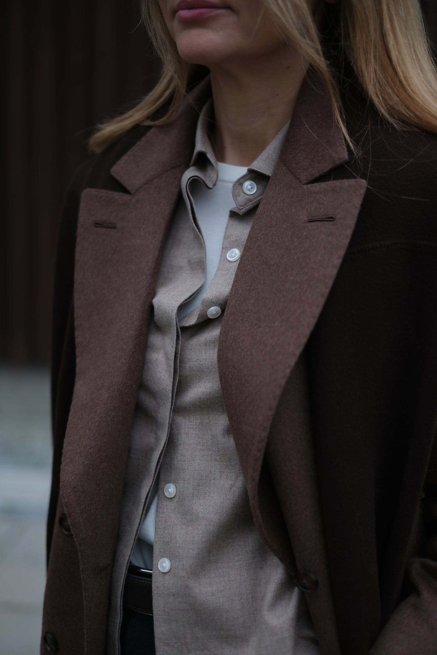Soft Drape Jacket - Faded Brown