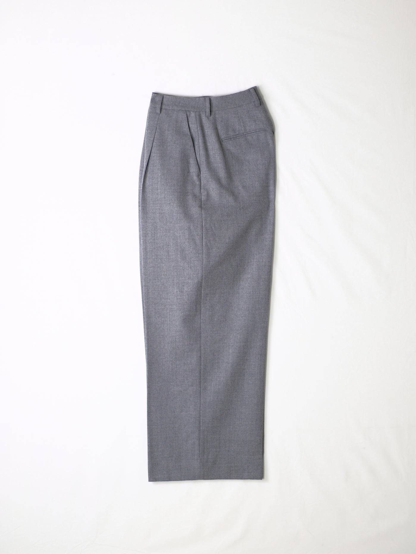 Single Pleat High Waist Trouser in Flannel - Light Grey