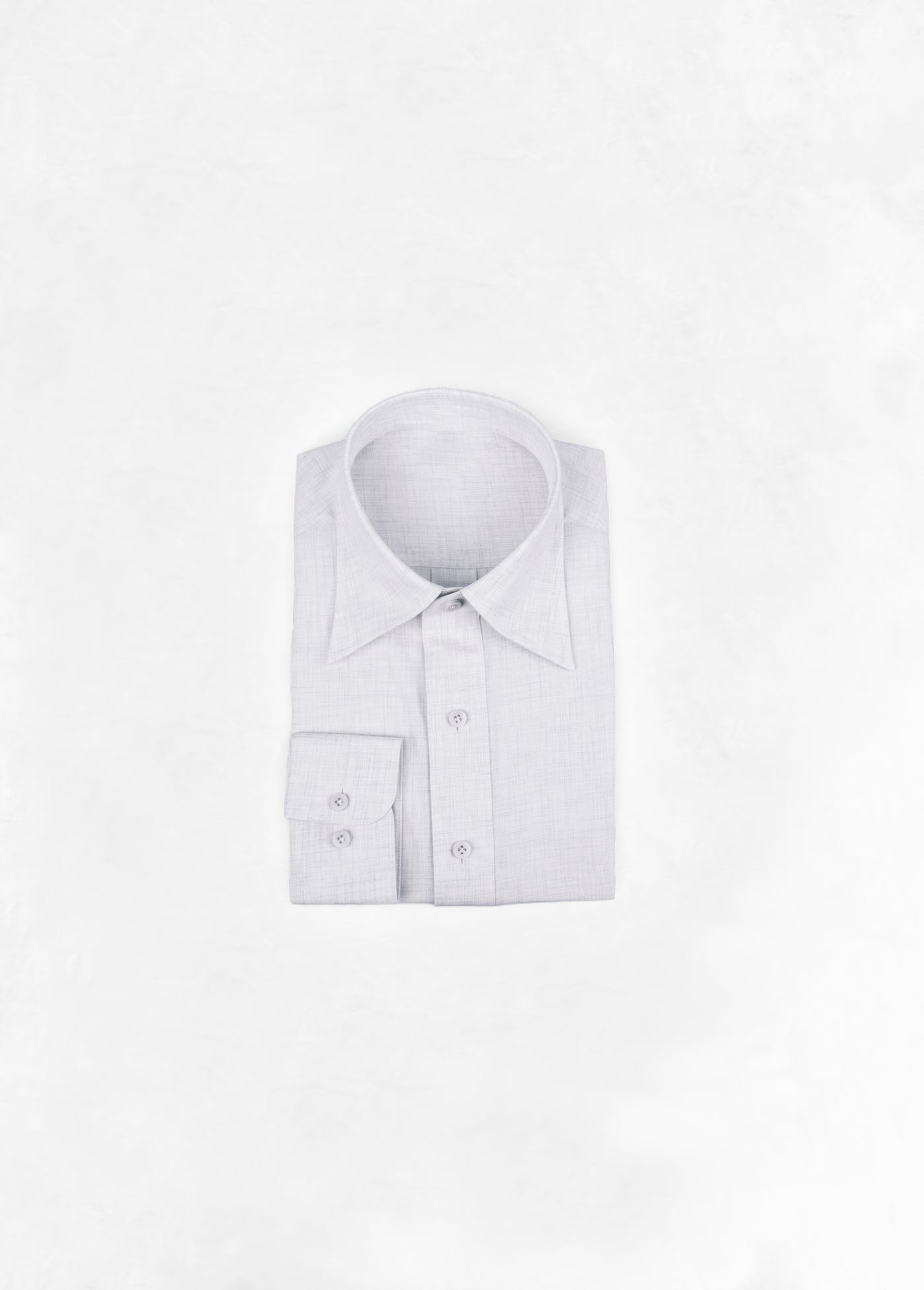 One Piece Collar Shirt in Flannel - Faded Grey