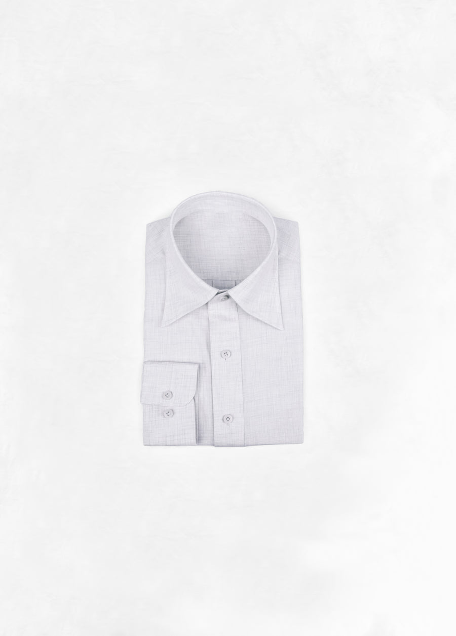One Piece Collar Shirt in Flannel - Faded Grey
