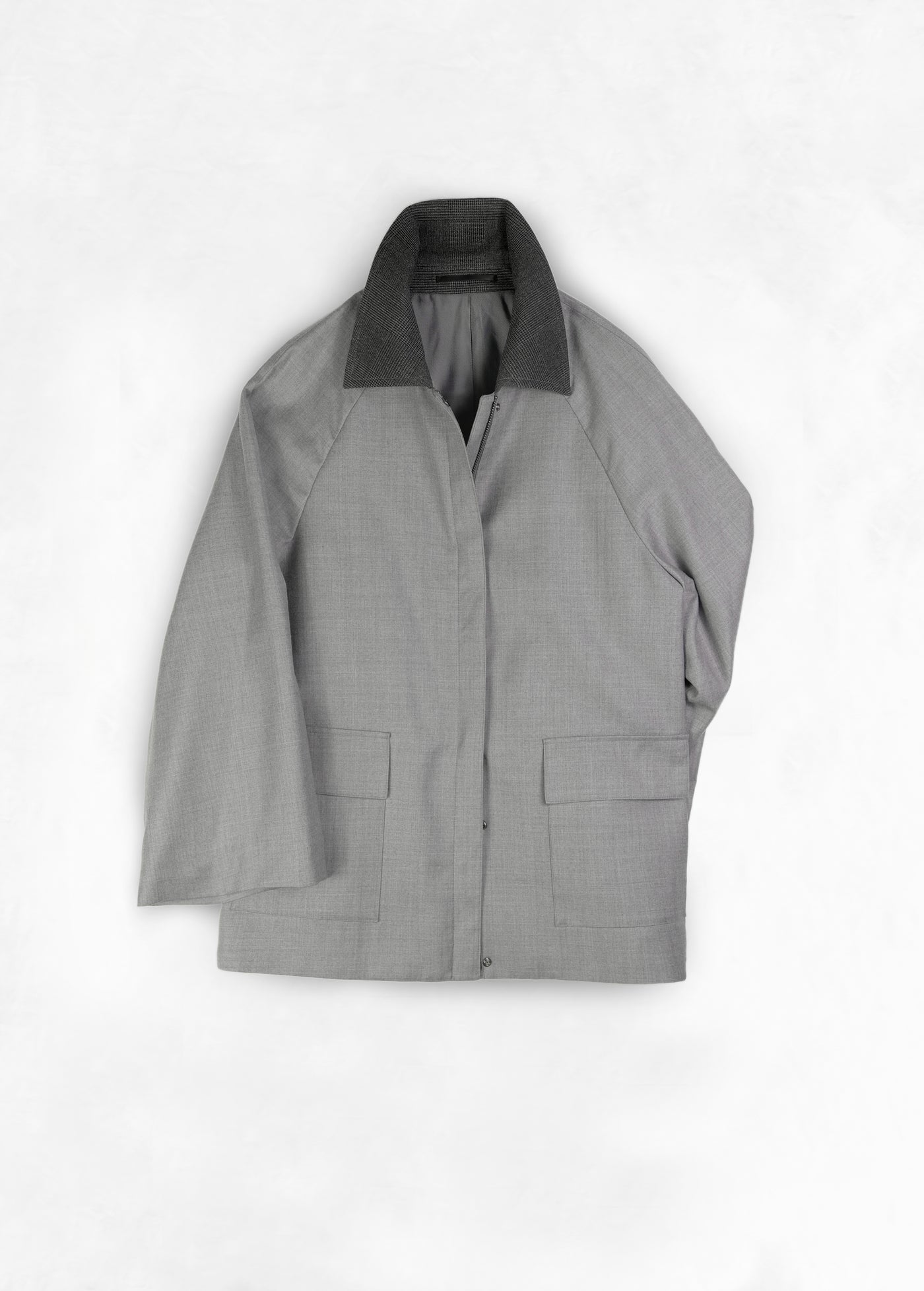 Raglan Contrast Jacket - Light Grey