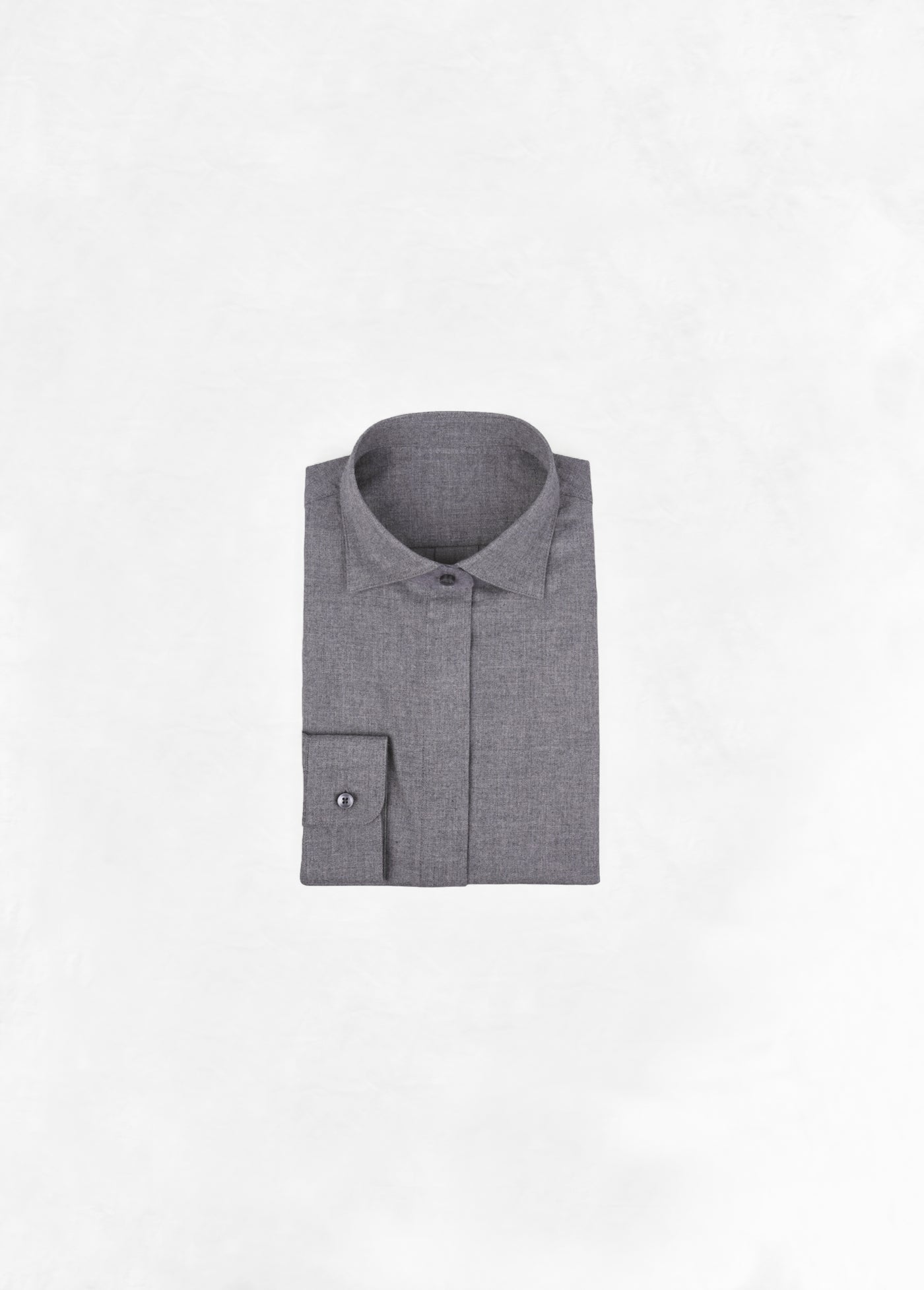 Soft Cropped Shirt in Flannel - Grey