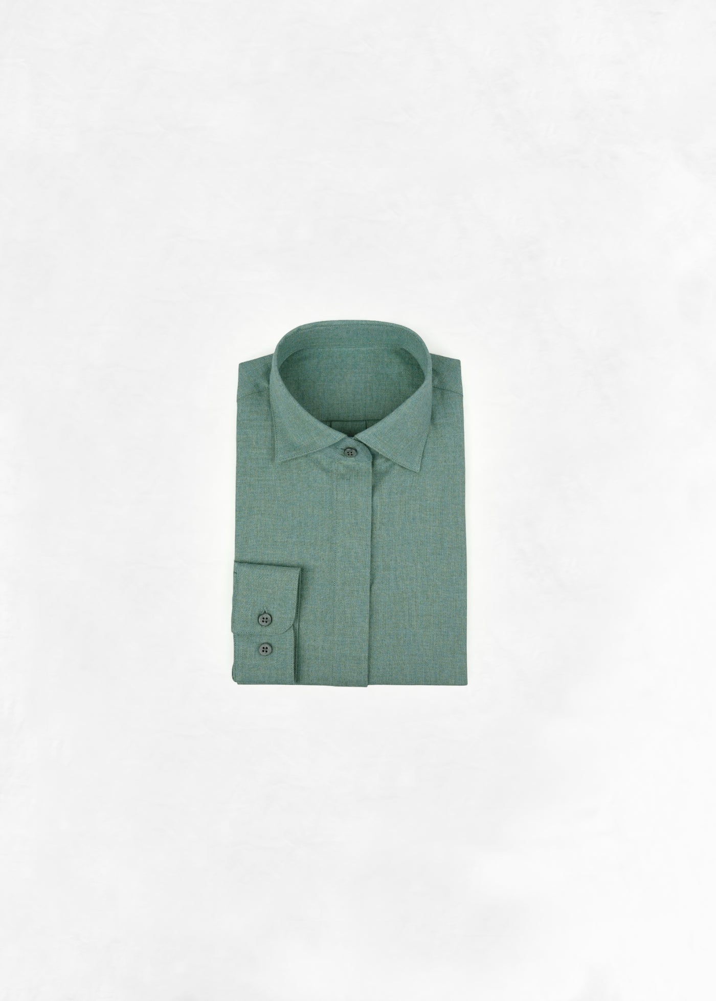 Soft Cropped Shirt in Flannel - Lake Blue