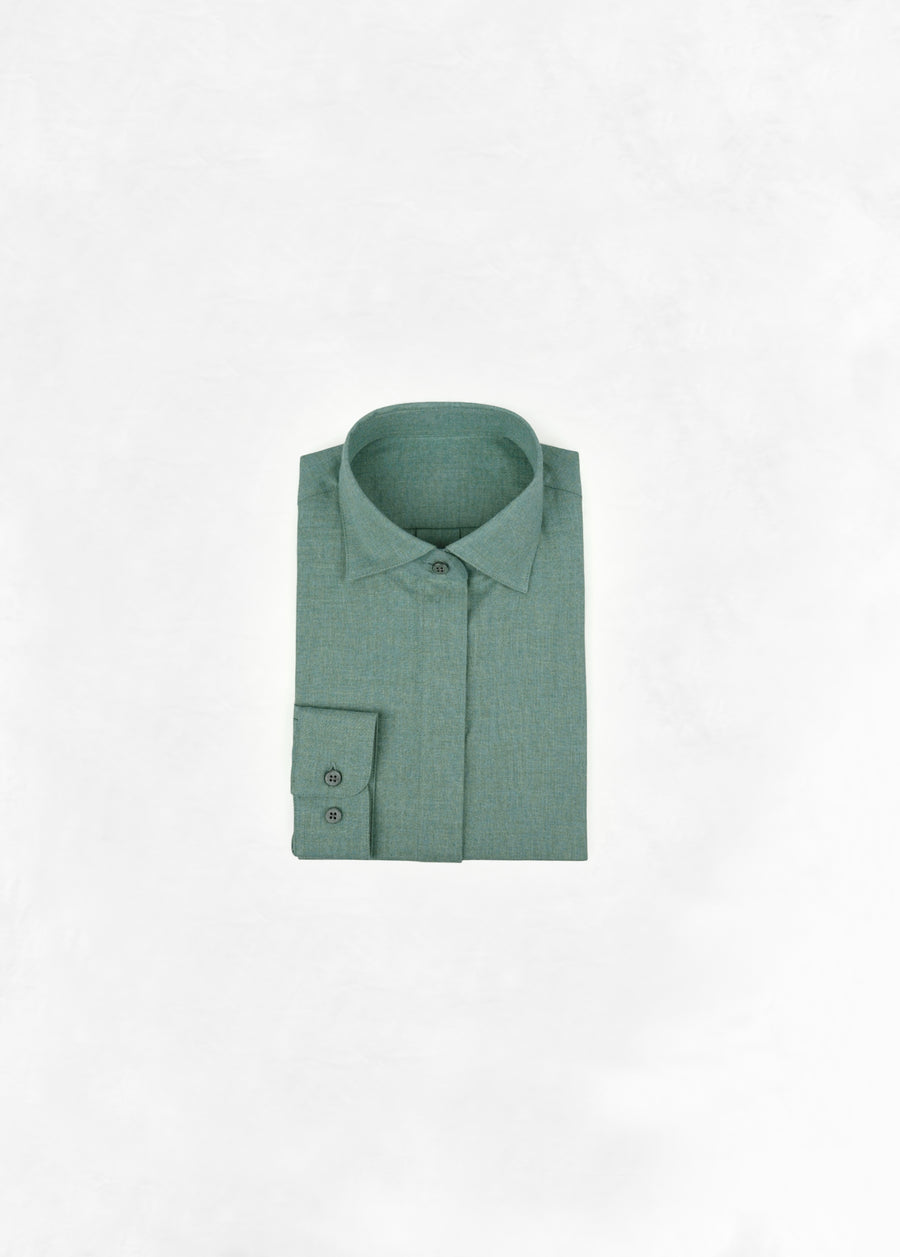 Soft Shirt Cropped in Flannel - Lake Blue