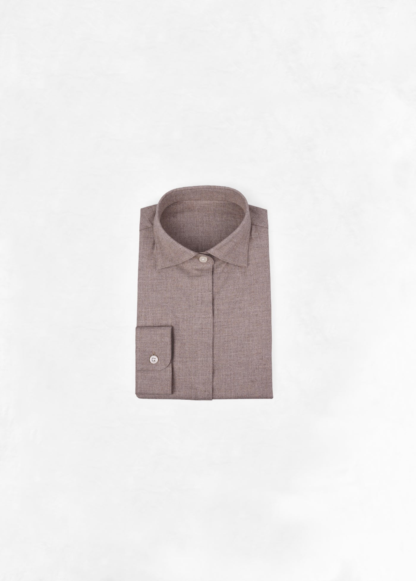 Soft Cropped Shirt in Flannel - Latte