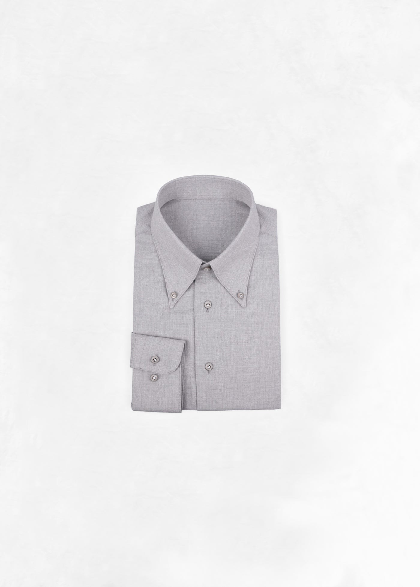 Soft Kent Collar Shirt in Flannel - Light Grey