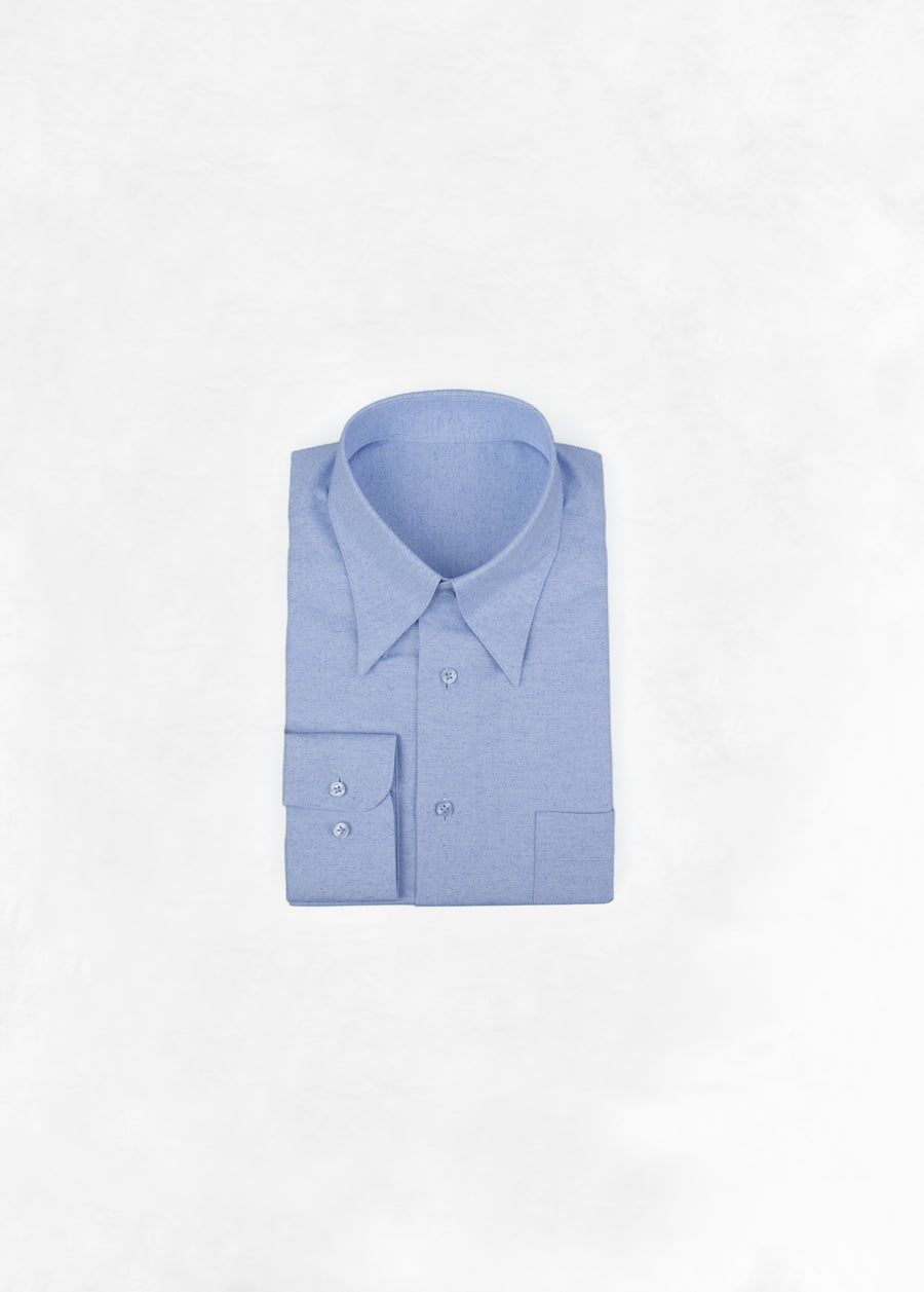 Kent Collar Classic Shirt - Mottled Blue