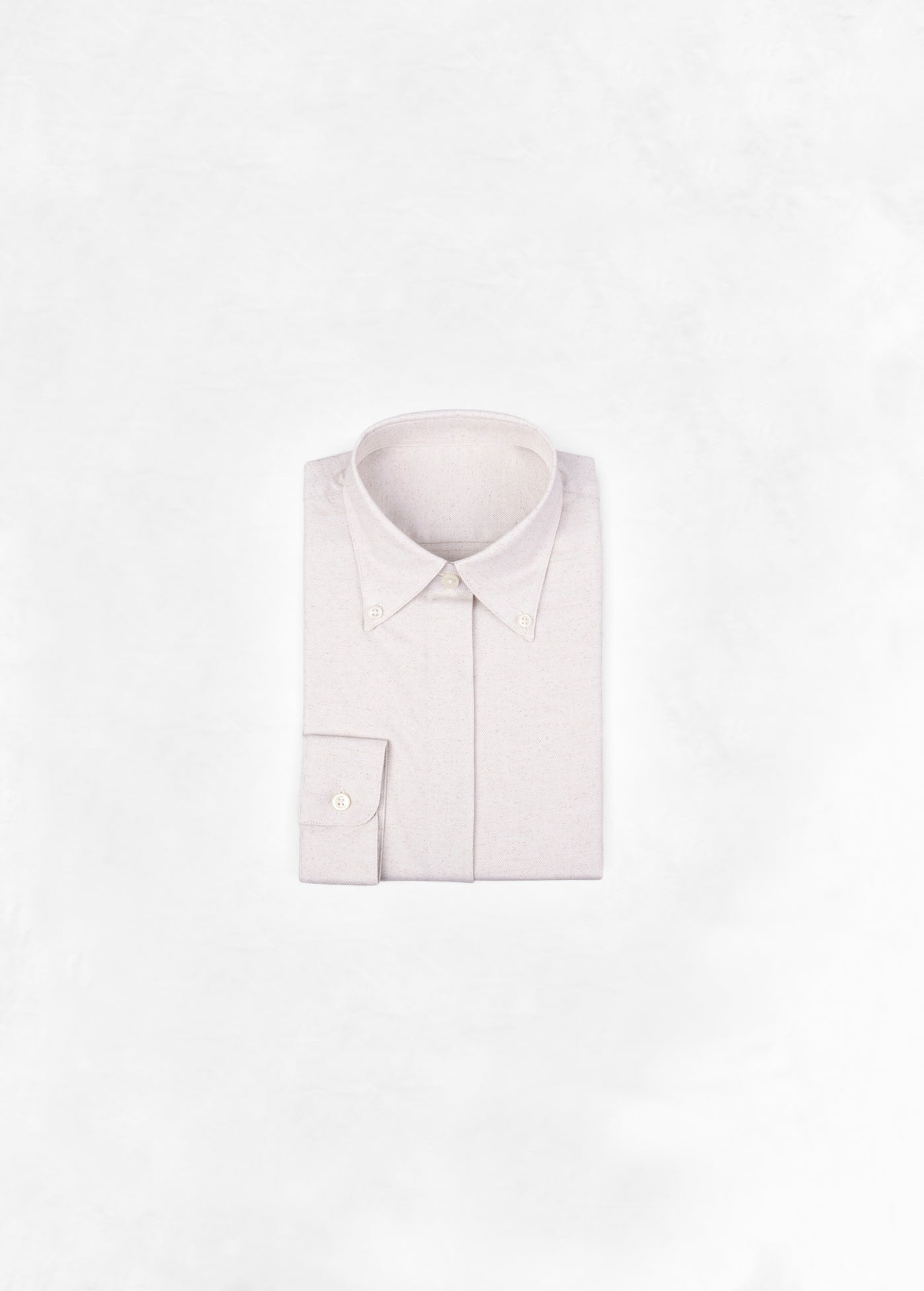 Button Down Shirt in Cotton - Mottled Brown