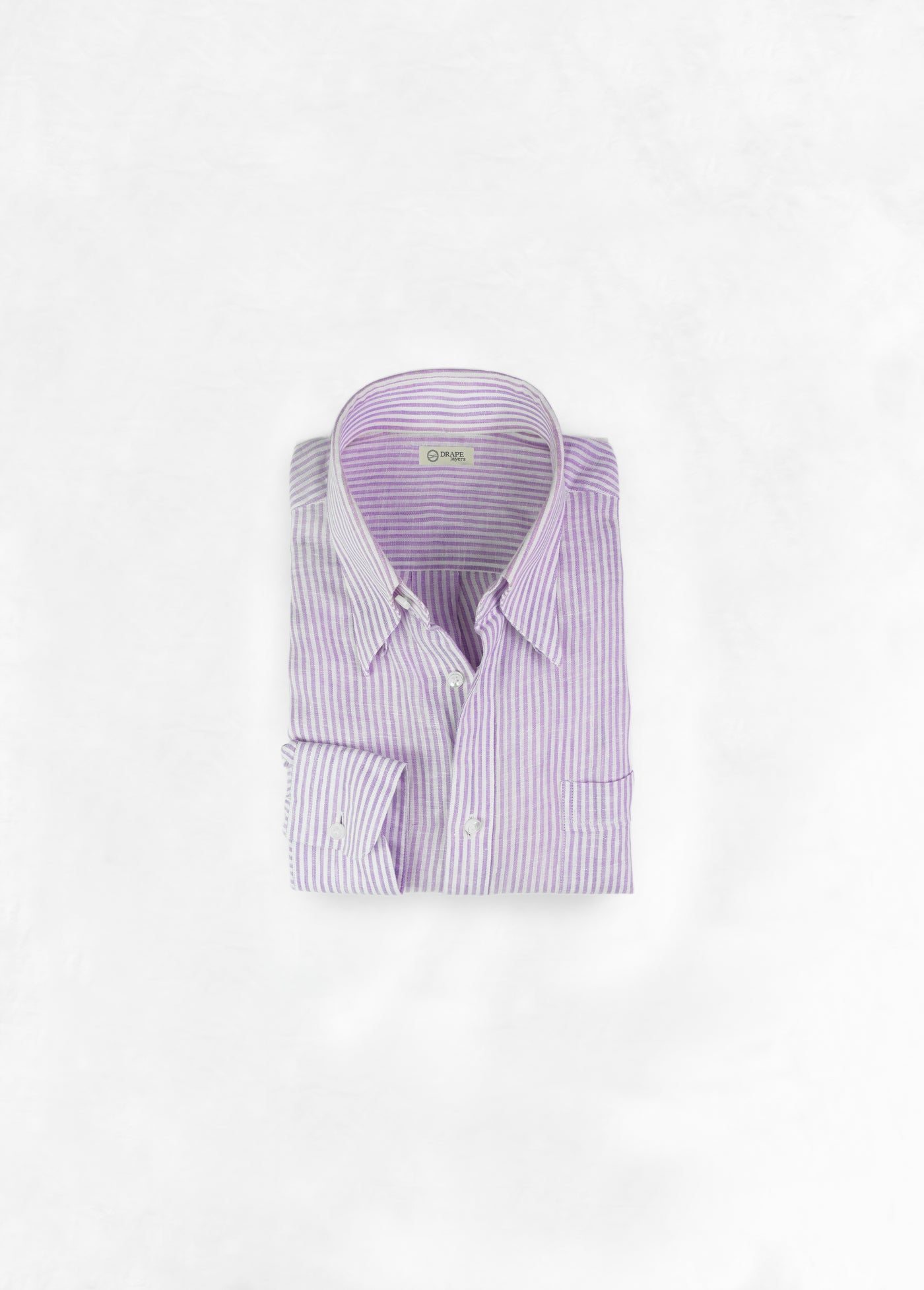 Relaxed Fit Shirt - Purple Stripe Linen