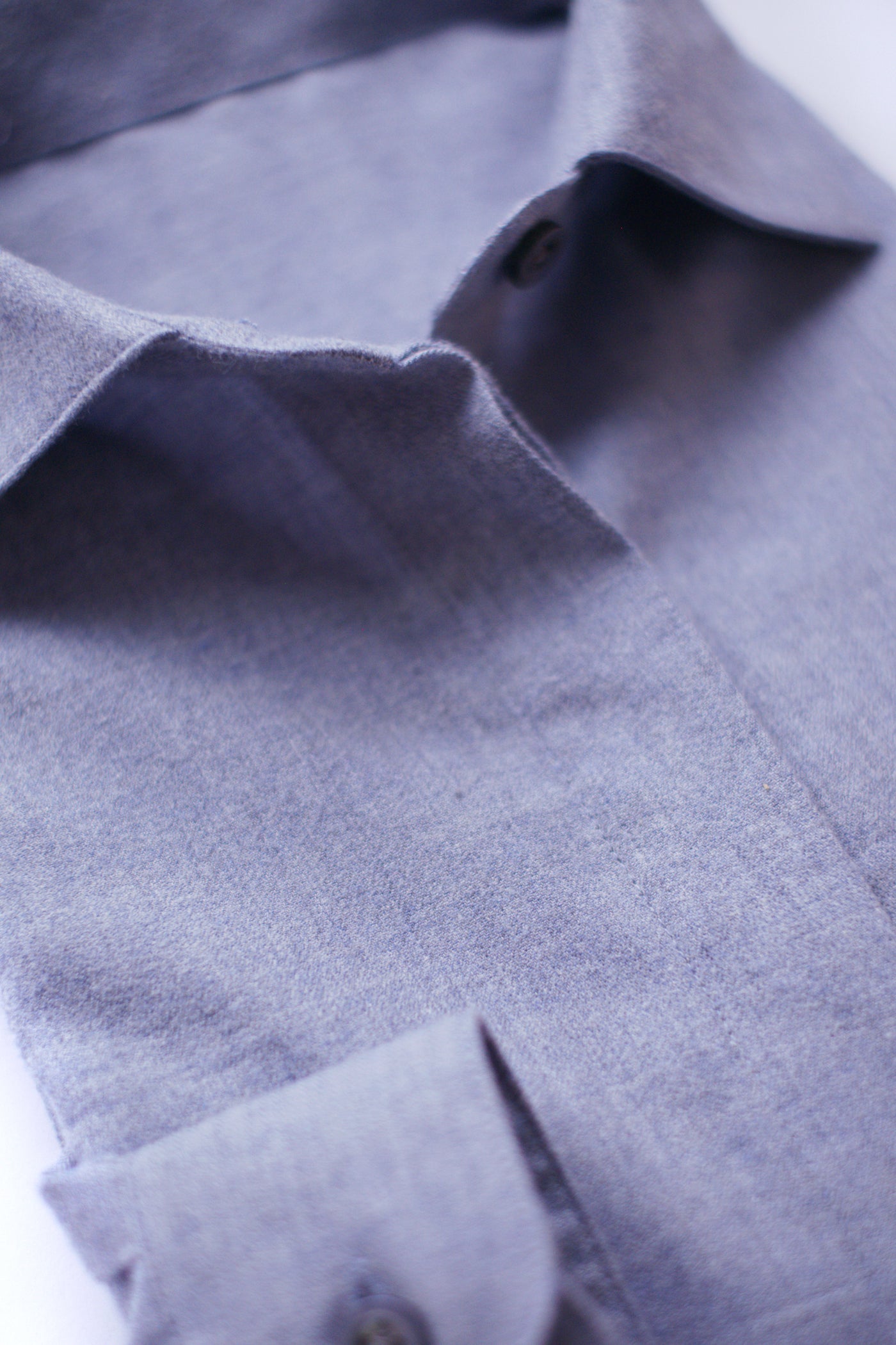 Soft Cropped Shirt in Flannel - Pastel Dark Blue