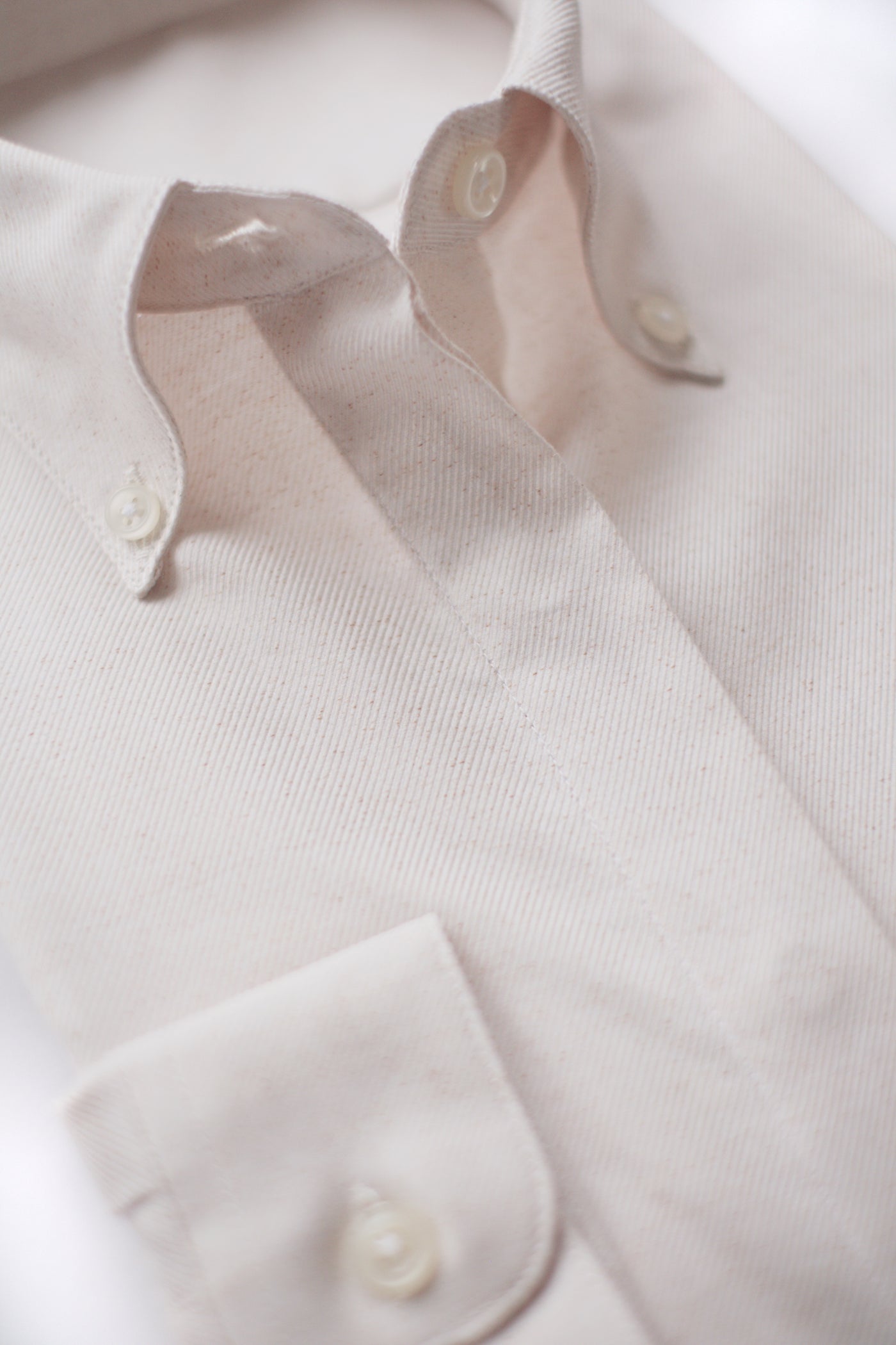 Button Down Shirt in Cotton - Mottled Brown