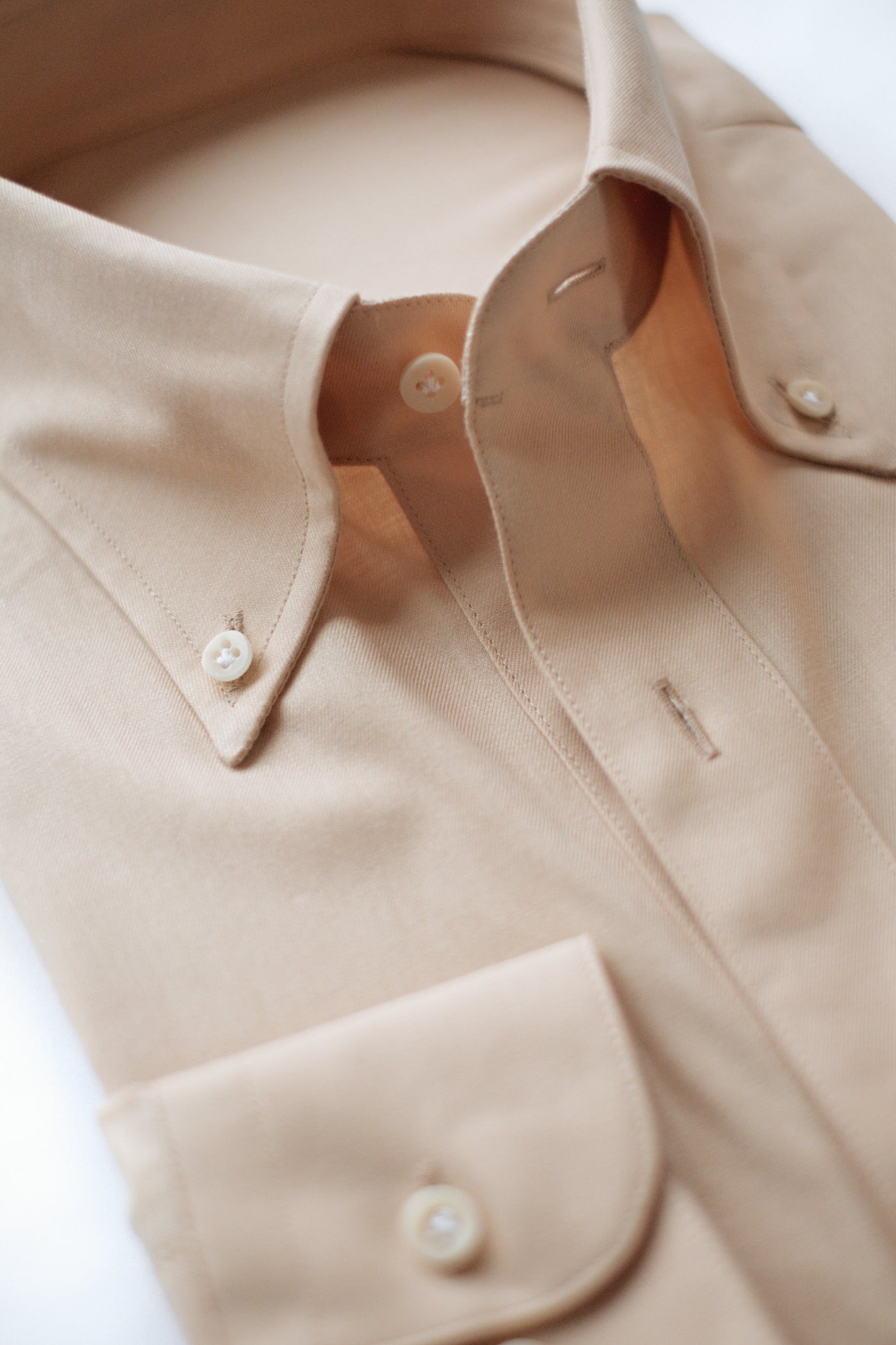 One Piece Button Down Collar Shirt - Warm Beige