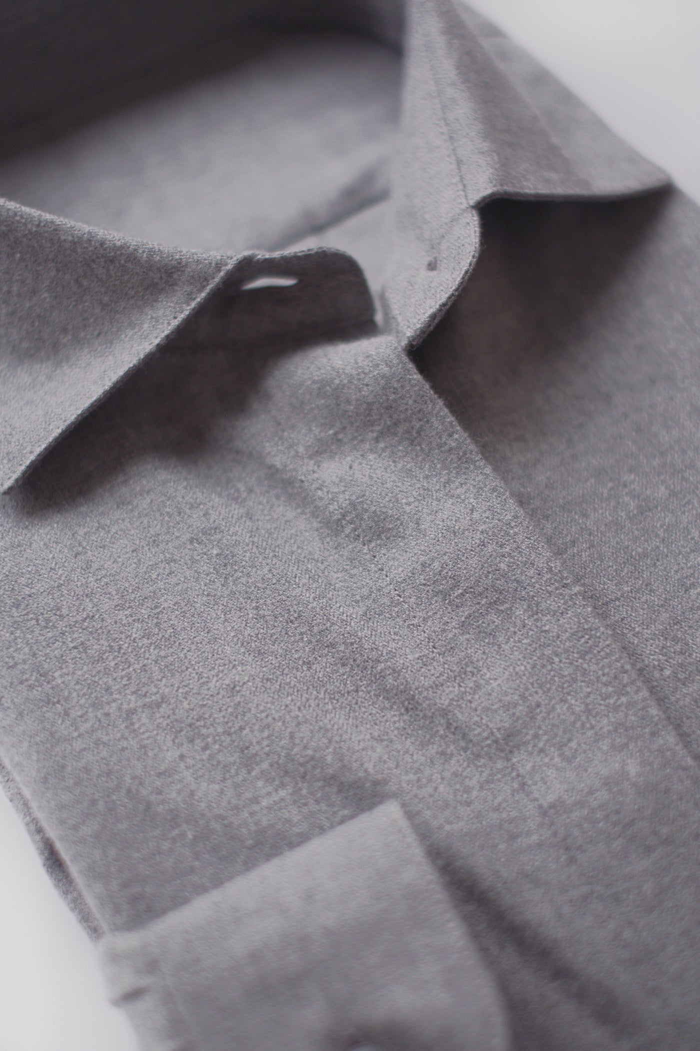 Soft Cropped Shirt in Flannel - Grey