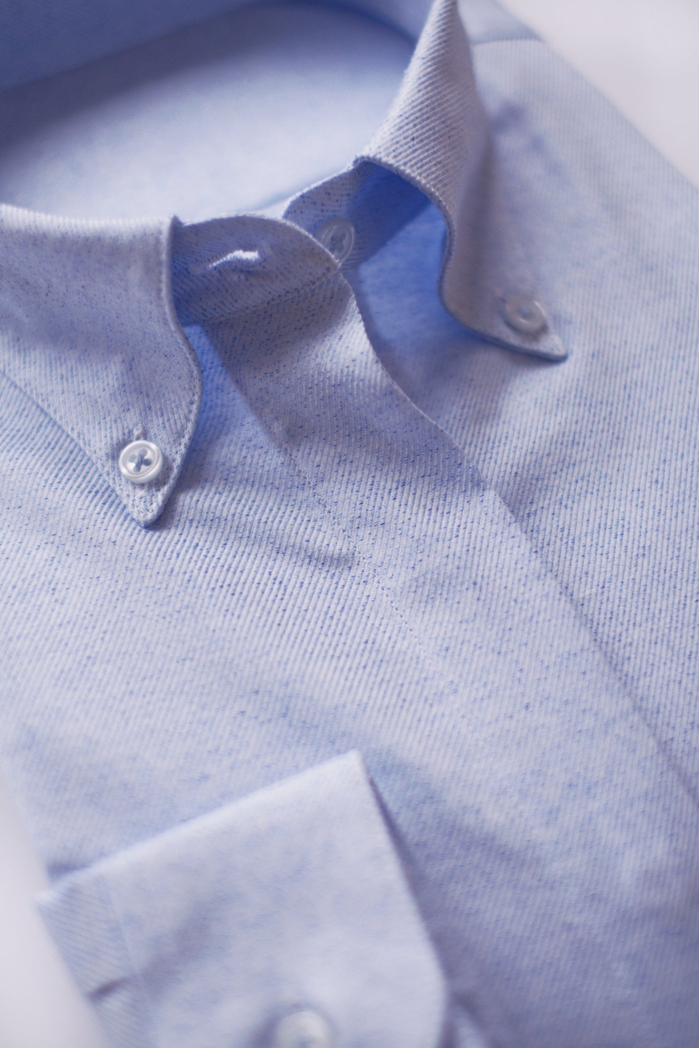 Button Down Shirt in Cotton - Mottled Blue