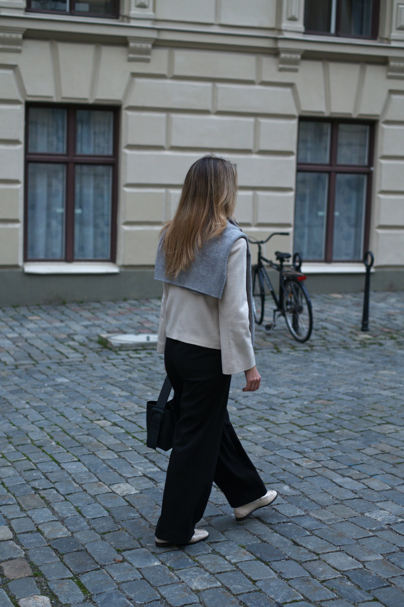 Cropped Flare Jacket - Vanilla white