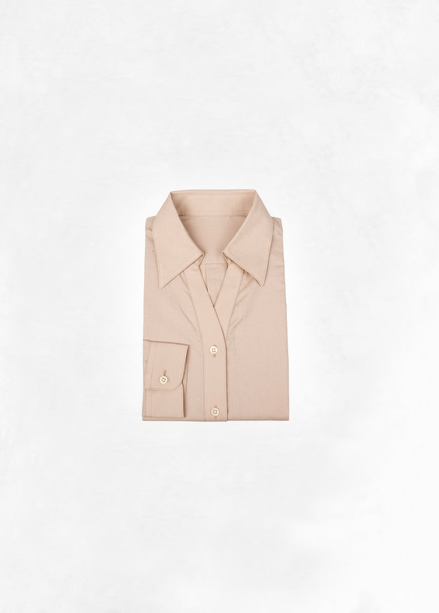 Soft Shirt in Cashmere- Warm Beige
