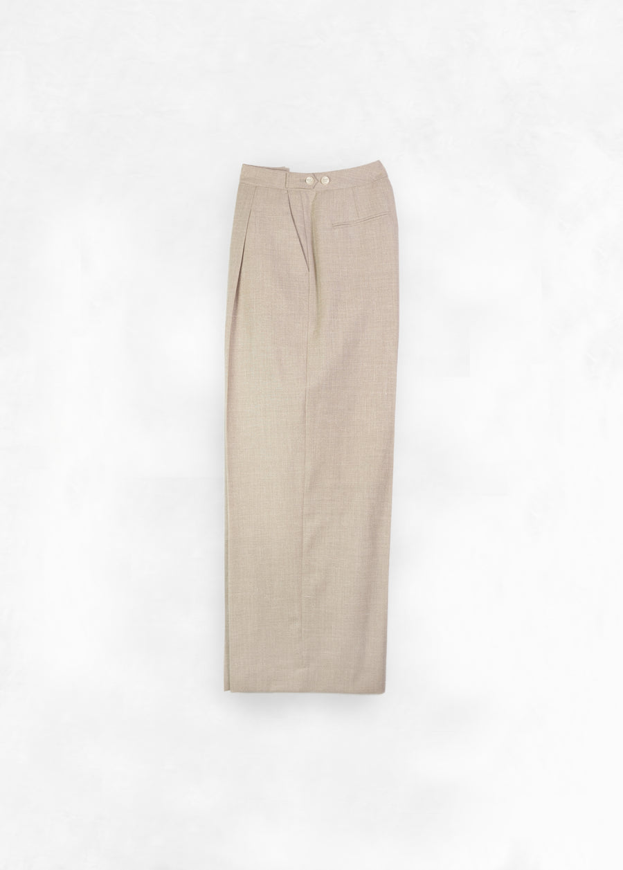 The Pleated Trouser - Soft Beige