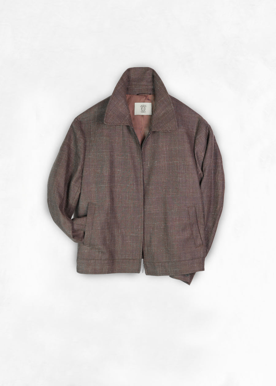 Zip Up Jacket - Textured Brown
