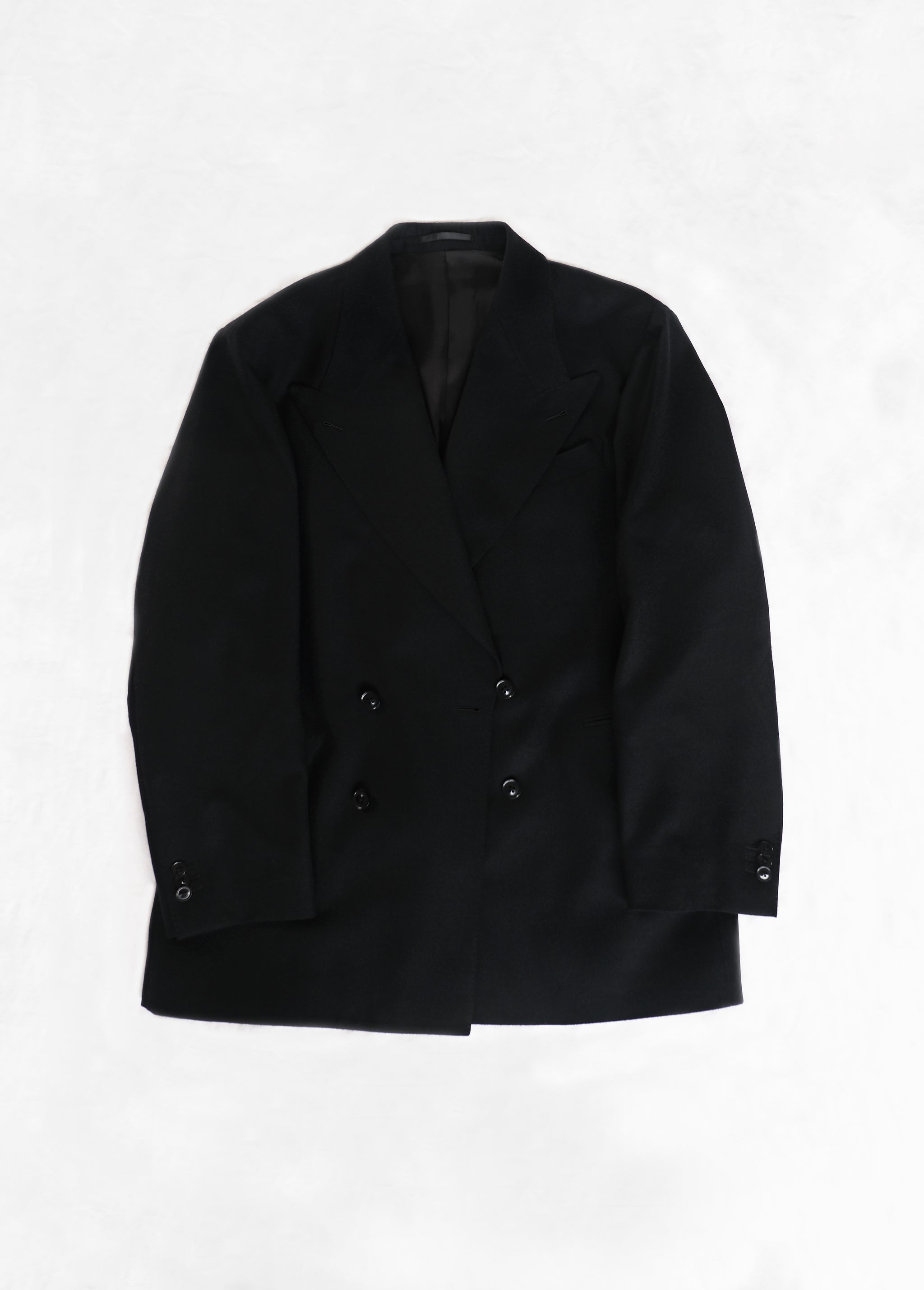 Black Flannel - Double Breasted Undarted Jacket