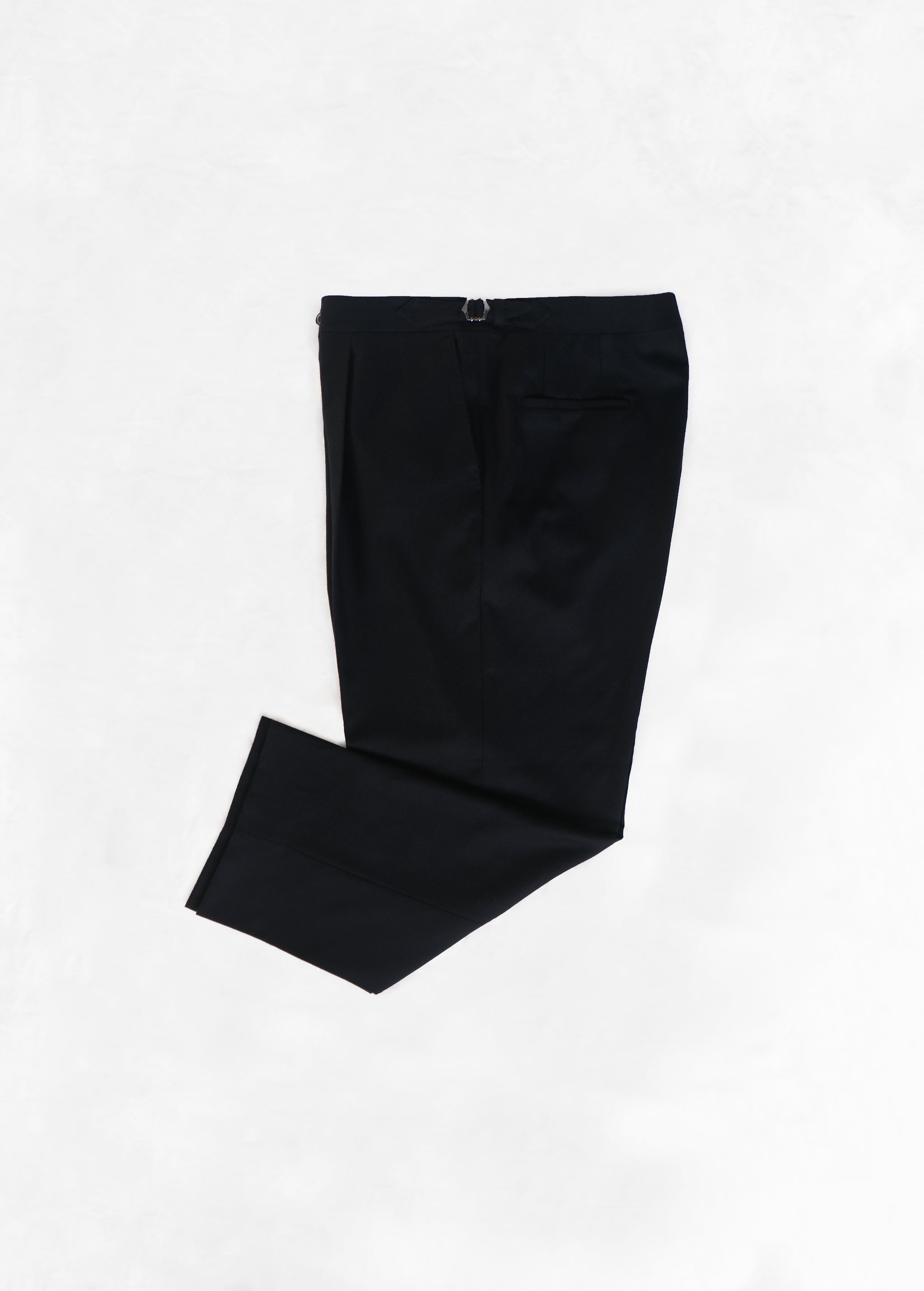 Black Flannel - High Waist Single Pleat Trouser