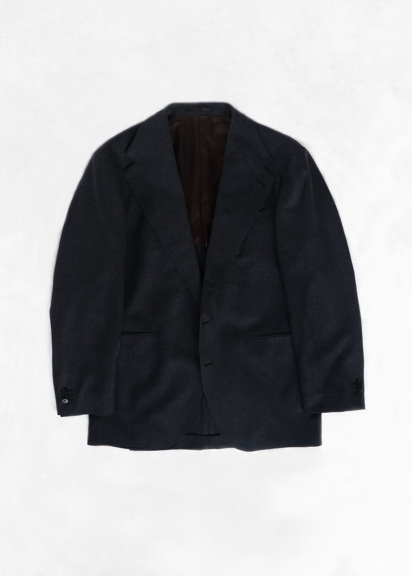 Classic Undarted Jacket in Flannel - Charcoal Grey