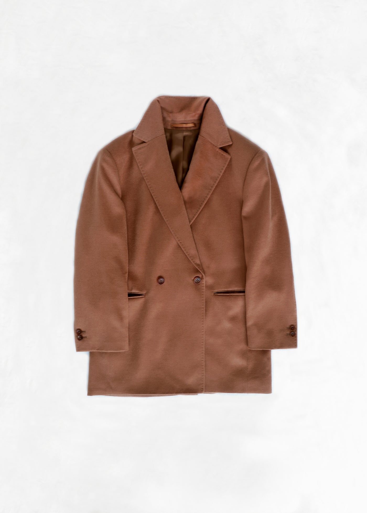 Soft Drape Double Breasted Jacket - Maple Brown