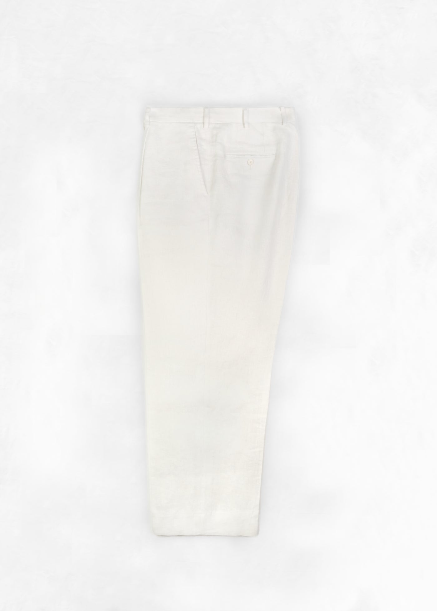High Waist Single Pleat Trouser - White Linen