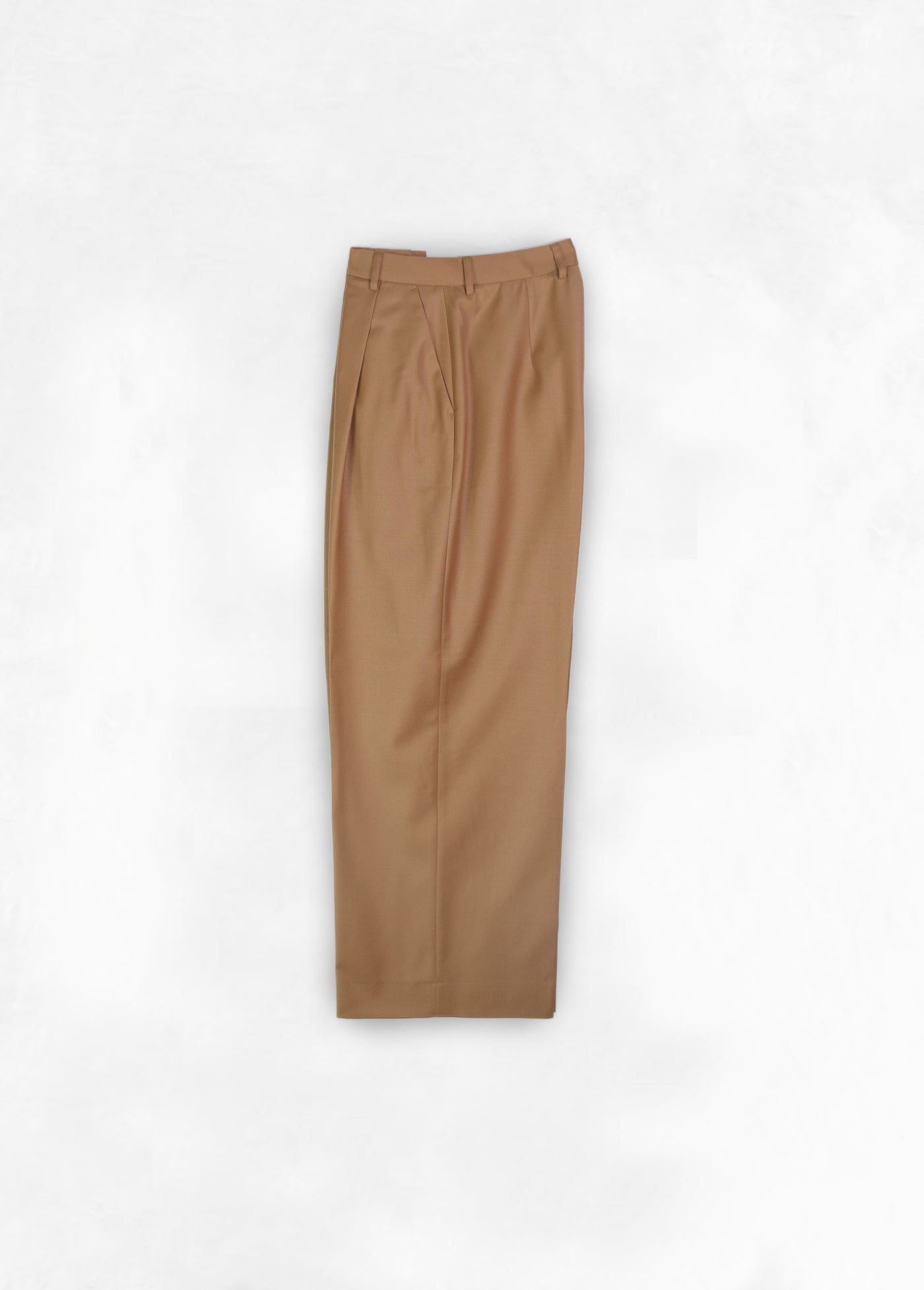 Single Pleat High Waist Trouser - Camel